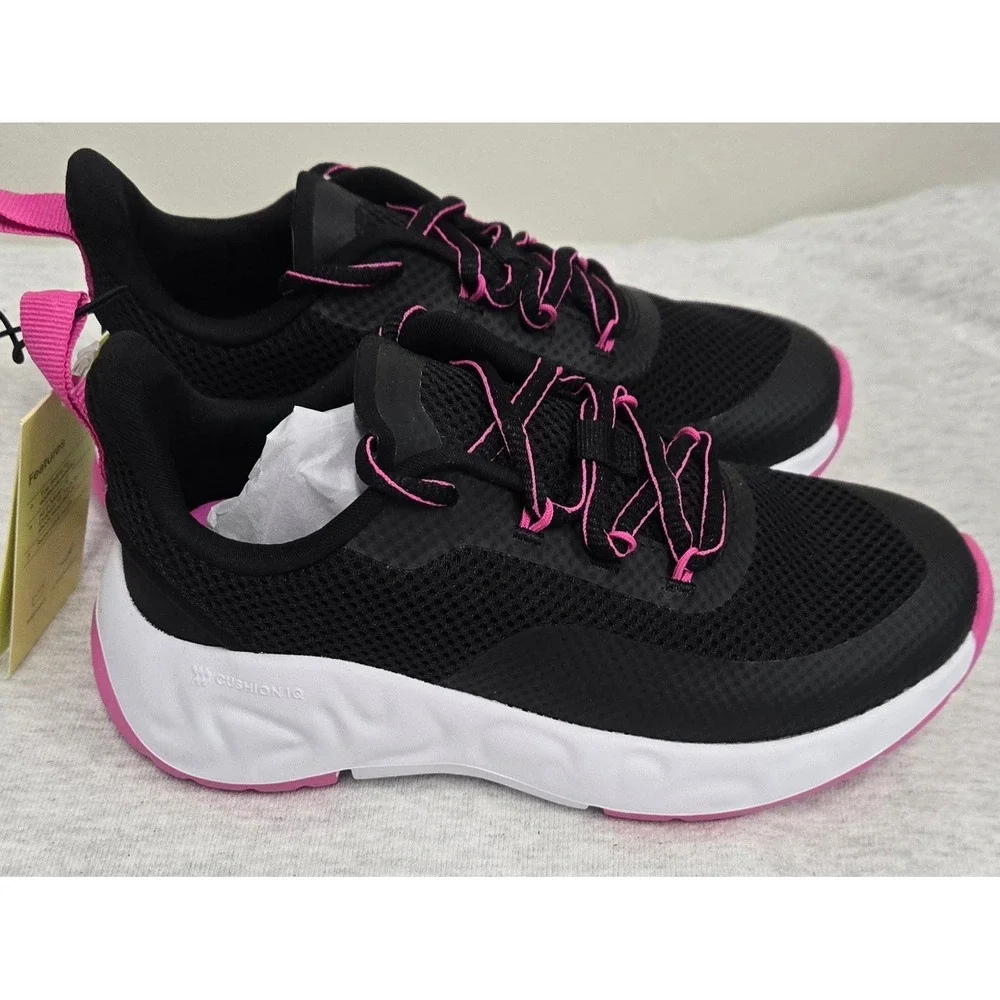 All in Motion Kids Cushion IQ Athletic Sneakers Black Pink Size 13 NWT